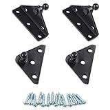 Kugelbolzen-Montage-Set aus Metall, 10 mm, für Gasdruckfedern und Hebestützen, inklusive 4 Halterungen und Schrauben