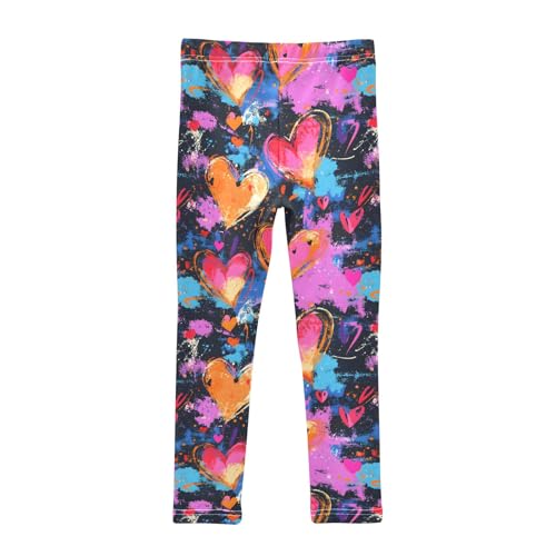 Abstract Hearts Girls Leggings Athletic Pants Tights Stretch Bottom2