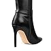 COLETER Knee High Boots for Women Pointed Toe Stiletto Buckle Dress Tall Boots Zipper Heeled Boots Matte Black 7US