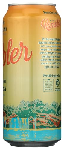 Image of AUTX RAMBLER Sparkling Water, Texas Limestone Mineral Blend, Satsuma Flavor, 16-Ounce Tallboy Cans, 12-Pack