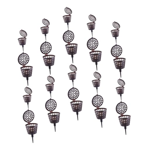 BESTonZON 20 piezas Caja de Fertilizante de Plástico con Tapa Cestas para Abonado de Bonsáis y Plantas Accesorios de Jardinería Prácticos y Fáciles de Limpiar Diseño Estético para Uso