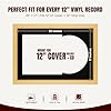 Procut Global 25X17" Matte Yellow Vinyl Record Frame for 12 Inch LP Cover & Disc - Display Photo Frame with Overlapped Design-Engineered Wood, Shatterproof Perspex - Music Lover Gift & Home Décor #1