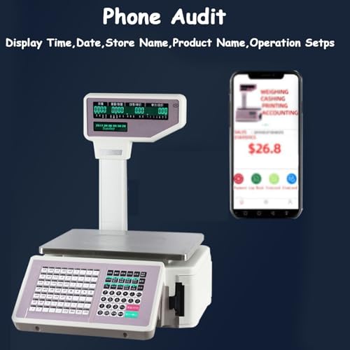 Báscula digital con impresora térmica y pantalla LCD miniatura 3