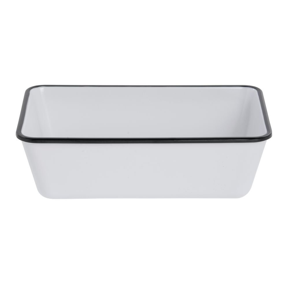 Serving Bowl Enamelware Look Melamine White/Black - 10 1/2 L x 6 1/2 W x 3 1/10 D by HUBERT – Plastic, White, Model 240512
