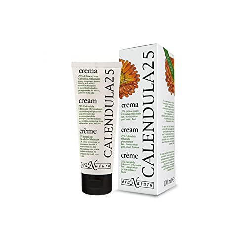 Ora Natura - Crema corporal Calendula 25. Indicada para hidratar piel seca, agrietada, también sensible, irritada por el frío o después del sol. 100 ml