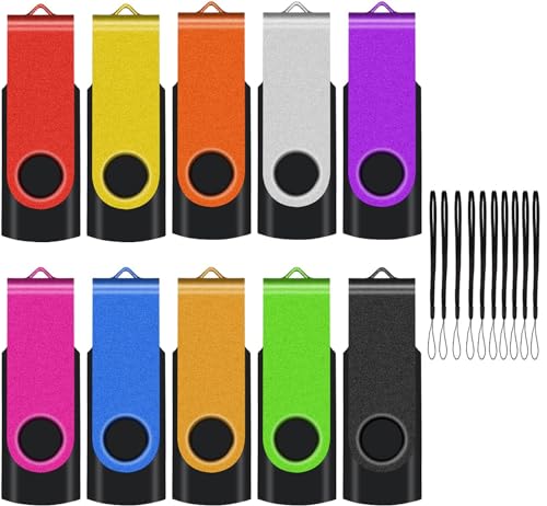 Clés USB 2.0 en vrac de 2 Go EASTBULL avec cordons multicolores pour stockage