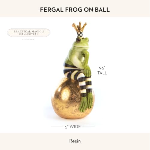 Image of MACKENZIE-CHILDS Resin Frog Figurine, Fergal Frog on Ball