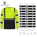 fortresswear Hi Vis Safety Shirts for Men, Quick Dry Class 3 Safety Shirts with Reflective Strips and Pocket, Long Sleeve Construction Work Shirt (Black Bottom Lime,4XL)