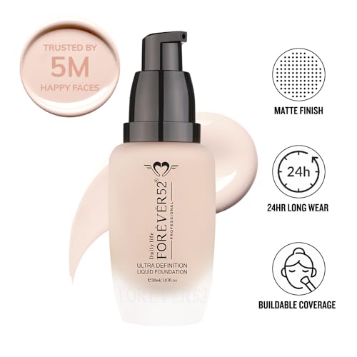 Image of Daily Life Forever52 Ultra Definition Liquid Foundation|24H Wear, Medium to Full Coverage, Pore-Minimizing & Mattifying, Long Lasting, Anti-Aging, Satin Finish| All skin type - Cream Pie (FLF009) 30ml
