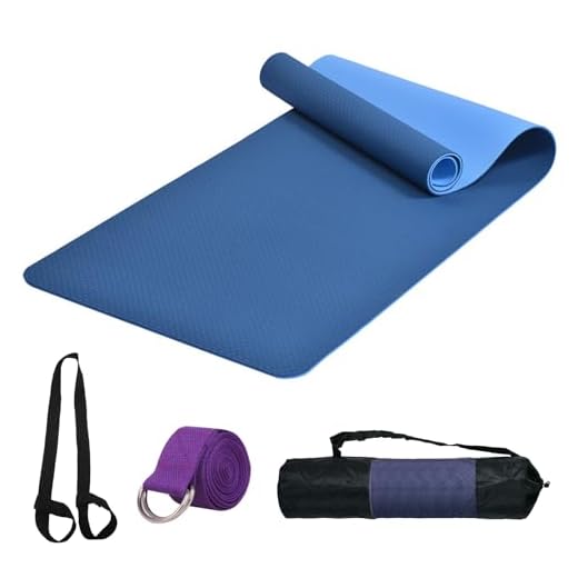 smallrun Esterilla Yoga Esterilla Pilates Antideslizante 6mm Alfombrilla de Yoga Esterilla Deporte Yoga Mat para Pilates Yoga Fitness 183x61cm (TPE AZUL)
