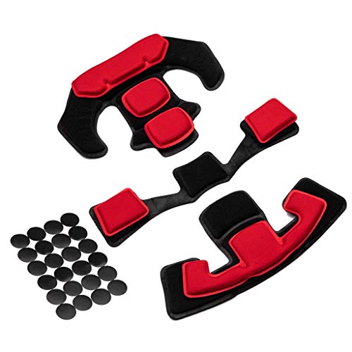 PAXLamb Memory Foam Pad Protective Mat Helmet Padding Kit Replacement Universal Motorcycle Tactical Cushions for ACH MICH Team Wendy FMA EXF Helmet (Black Red)