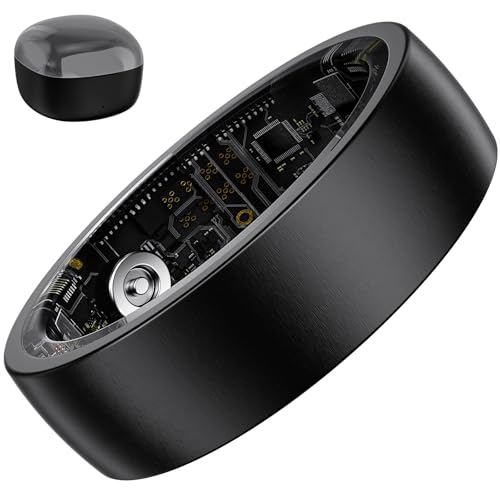 Smart Ring Health Tracker for Men Women – Sleep Tracker with Heart Rate, SpO2, Smart Health Ring for Women Men with Step Counting, IP68 Waterproof (Black 8)
