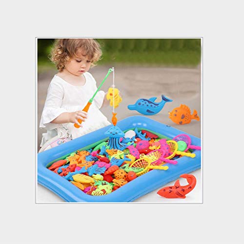 Kinder Magnetfischen Spiel Lernspielzeug Kinder Magnetfischen Spielzeug Pool Set Schlauchboot 3-6 Jahre alt Kinder Lernspielzeug Farbe