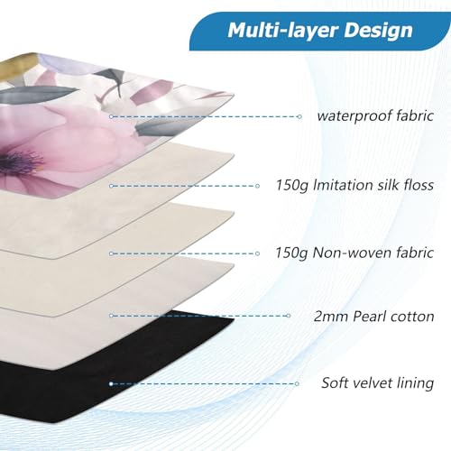 Funda para portátil de 13-14 pulgadas morada con diseño floral miniatura 4