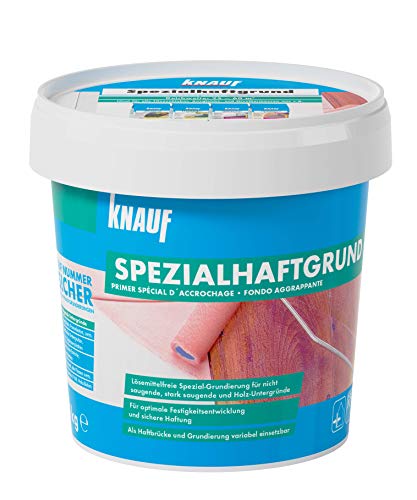 Knauf Spezial-Haftgrund, lösemittelfreie Grundierung, reguliert die Saugfähigkeit des Untergrunds – Haft-Grund, Primer auch für Holzuntergründe geeignet, Untergrund-Vorbereitung, 1-kg