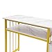 Manicure Tables, Fashionable Marbling Texture Beauty Nail Desk Steel Frame Utility Nail Tech Desk with 3 Drawers Home Salon Spa Equipment for Living Rooms Nail Salons (47.24 x 15.75 x 29.92 in)