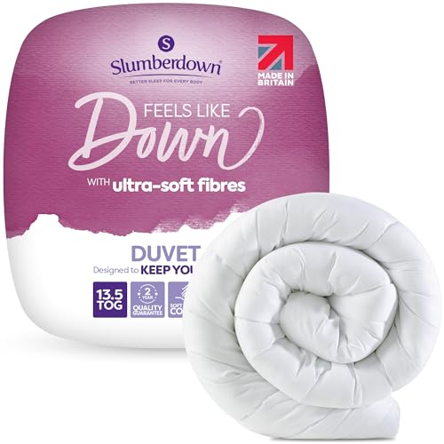 Slumberdown Feels Like Down King Size Duvet 13.5 Tog - Ultra Soft Extra Warm & Snuggly King Quilt for Cold Winter Nights | UK Made, Non-Allergenic & Washable (225 x 220cm)