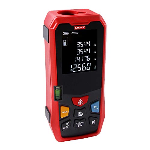 UNI-T LM40 Telémetro Láser 40m Digital Medidor de Distancia Láser Alta Precisión ±2mm Medición de Distancia, Área, Volumen, Pitágoras, Individual y Continua, M/FT/IN/FT+IN Conversión de Unidades