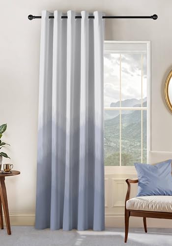 Image of Kivo Digital Print 85% Blackout Curtains for Door /Window, Thermal Insulated, Tie Back, Wider Width 50 in, Eyelet Curtains for Living Room /Bedroom (Sky Blue 7 ft Set of 1)