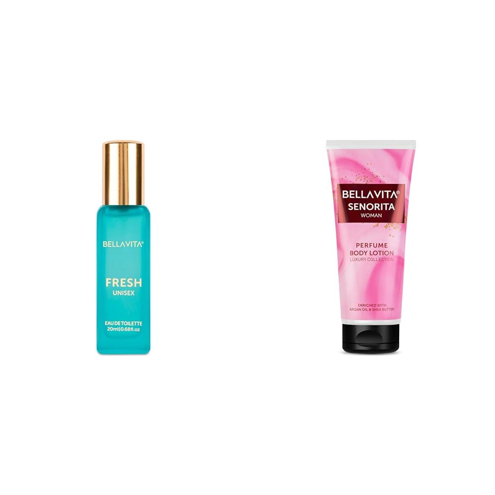 Bella Vita Luxury FRESH Unisex Eau De Toilette Senorita Woman Perfume Body Lotion for Nourishing Hydrating Soft SuppleHealthy Skin with Argan Oil and Shea Butter 200 Ml-picture-46