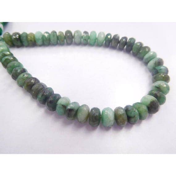 Émeraude naturelle perles rondelles 7-8mm fil de pierre fine véritable pour bijoux