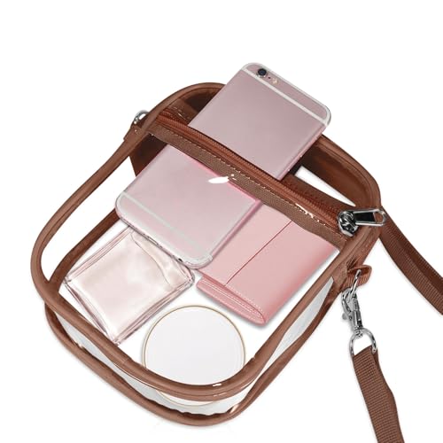 Image of Clear Bag Stadium Approved, Clear Crossbody Purse Bag with Front Pocket for Concerts Sports Events Festivals