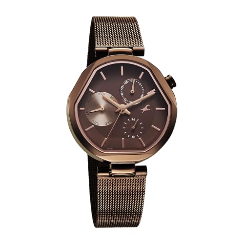 Image of Fastrack TIK Tok 5.0 Quartz Analog Brown Shaped Dial Women's Watch - 6319QM01