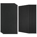 Large Acoustic Panels for Wall Sound Proof Sound Dampening Panels for Wall Decor And Ceilings 47.2 x 23.6 x 0.4 Inch Polyester Fiber Noise Absorb Panels for Bedroom Home Studio Office (Black, 10 Pack)