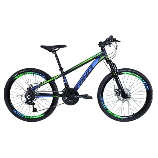 Bicicleta Aro 24 Rino Everest Freio Disco 21v Câmbio Shimano - Verde Azul