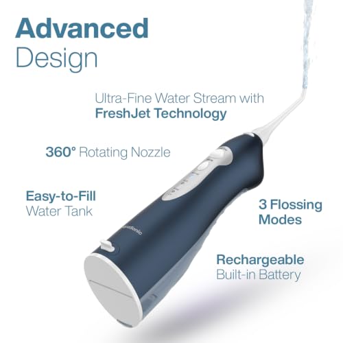 Image of AquaSonic Water Flosser - Cordless Rechargeable Water Flossers for Teeth Cleaning - Waterproof Aqua Flosser, Portable Oral Irrigator for Dental Cleaning with 5 Jet Tips - Braces Home Travel