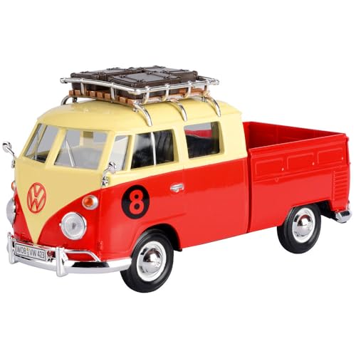 Volkswagen Type 2 (T1) Pickup Baller #8 1:24 rojo/crema