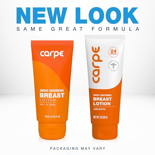 Image of Carpe Sweat Absorbing Breast - Helps Keep Your Breasts and Skin Folds Dry - Sweat Absorbing Lotion - Helps Control Under Breast Sweat - Great For Chafing and Stain Prevention