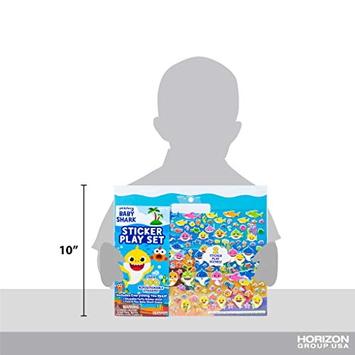 Baby Shark Sticker Play Set by Horizon Group USA Includes Over 100 Reusable Puffy Stickers & 1 Fold & Play Scene, Multicolored