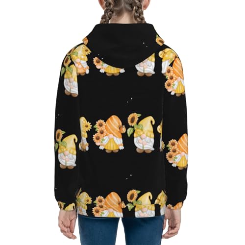 Hello Spring Sunflower Gnomes Kids Pullover Hoodies Boys Sweatshirts Girls Athletic Clothes with Pocket4
