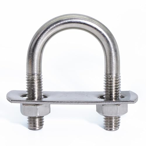 FamlTol M8 Bügelschraube 22mm Innenbreite, Rundstahlbügel U-Bolzen Zurrbügel, U Bügel Mit Gewinde für Zur Befestigung verschiedener kleiner und schwerer Rohre im Innen- und Außenbereich | 2 Stück