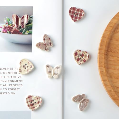 8 Imánes Decorativos Pequeños con Forma de Mariposa y Corazón miniatura 7