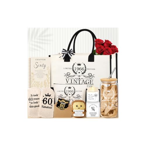 DOGMEM 60th Birthday Gifts for Women 60 Years Old Gift Set