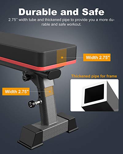 YouTen Weight Bench for Weight Lift Height Adjustable Exercise Bench for Home Use Black