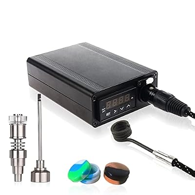 Hybrid eNail Kit – Titanium Nail with Quart Dish, PID Temperature Controller, 20mm Heater Coil, for All Rigs