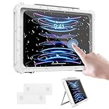 MoKo タブレット防水ケース お風呂 iPad お風呂 ケース タブレット/スマホ兼用 厚さ12mm/11inまでに対応 壁掛けホルダー 360°回転 防霧 貼り付けタイプ タッチパネル操作可能 浴室 洗面所 トイレ キッチン iPad 11(A16)/10世代/mini7/mini6/Air11/Air5/4 10.9/iPad9/8/7世代 10.2などに対応 White