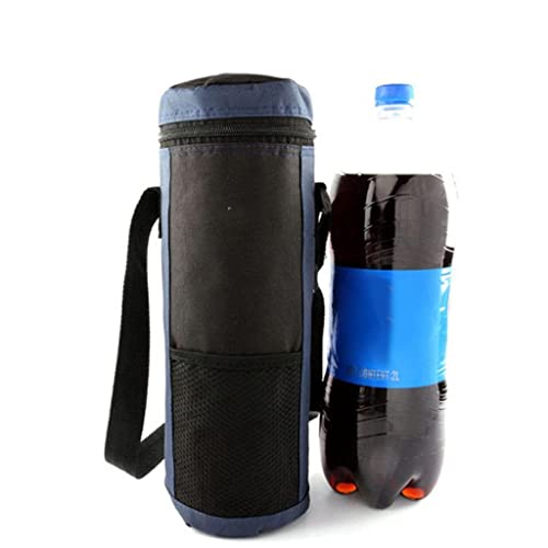 zalati Bottle Carry Bag Insulated Inner Keep Cool Warm with Strap for Drink Travel Picnic Carrier Tote - Blue - Image 2