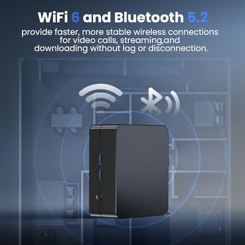 Image of Mini PC with AMD Ryzen 5 7430U (6C /12T, Max 4.3GHz,Beat 5500U), No RAM /SSD /OS, DIY Storage Expansion(Up to 8TB), 4K Triple Display, WiFi 6 /BT5.2, Mini Desktop for Home /Office /Light Gaming