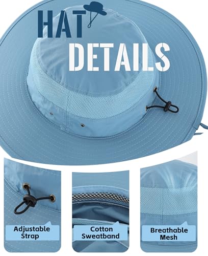 Image of Home Prefer UPF 50+ Men's Sun Hat Wide Brim Bucket Hat UV Protection Hat for Mens Womens Beach Safari Gardening Golf Fishing
