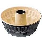 Original Kaiser Inspiration Gugelhupfform 22 cm, Gugelhupf Backform rund, Kuchenform antihaftbeschichtet, gleichmäßige Bräunung, beige