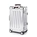 Sterling Pacific 40L Cabin Travel Case – Full Aluminum Four Wheel Carry On Luggage, Italian Leather Handles