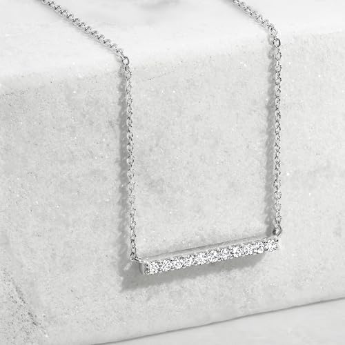 Ross-Simons Pure Collection 0.25 ct. t.w. Diamond Bar Necklace in Sterling Silver. 16 inches3
