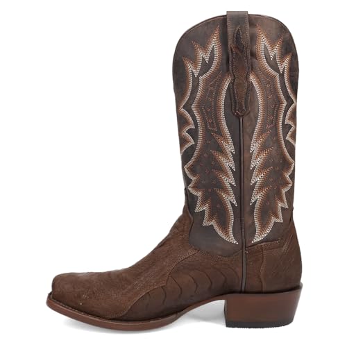 Dan Post Brown/Brown Anders Ostrich Leg Men's 13 inch 7-Toe Boots DP31033
