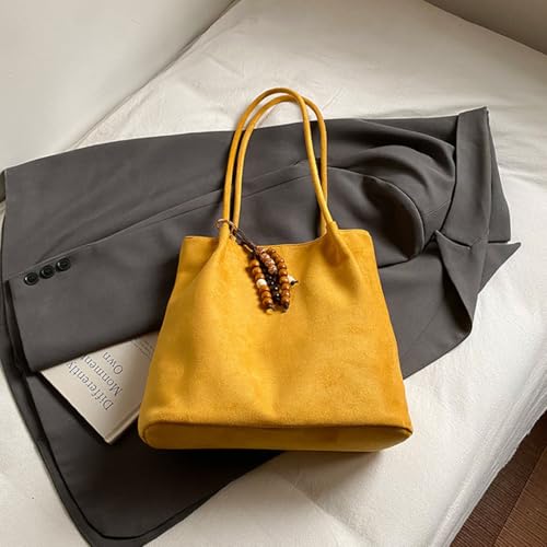 Suede Tote Bag for Women Suede Hobo Bags Slouchy Shoulder Handbag Vintage Purse Satchel Bags Travel College Tote Bag4