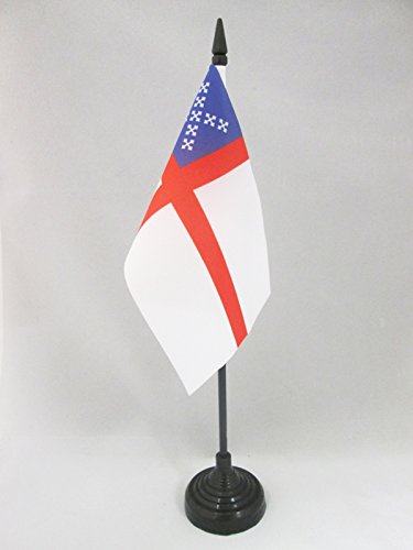AZ FLAG Episcopalian Table Flag 4'' x 6'' - Episcopal Movement Desk Flag 15 x 10 cm - Black Plastic Stick and Base