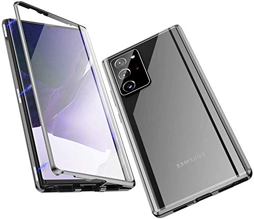 Gypsophilaa Handyhülle für Samsung Galaxy Note 20 Hülle Magnetisch Adsorption Schutzhülle 360 Grad Komplett Schutz Hülle 2 in 1 Metall Bumper mit Doppelte Seiten Gehärtetes Glas Schutz Cover